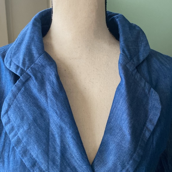 New Women’s chambray wrapped flirty cute mini dress, Size L - Picture 6 of 8